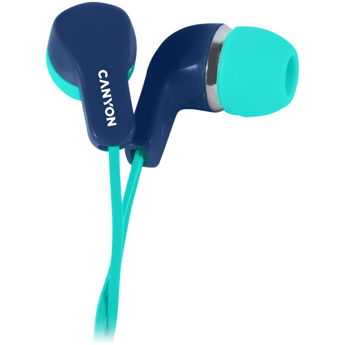 CANYON Słuchawki dokanałowe EPM-02 Mic Mini-Jack Nieb.-Zielone