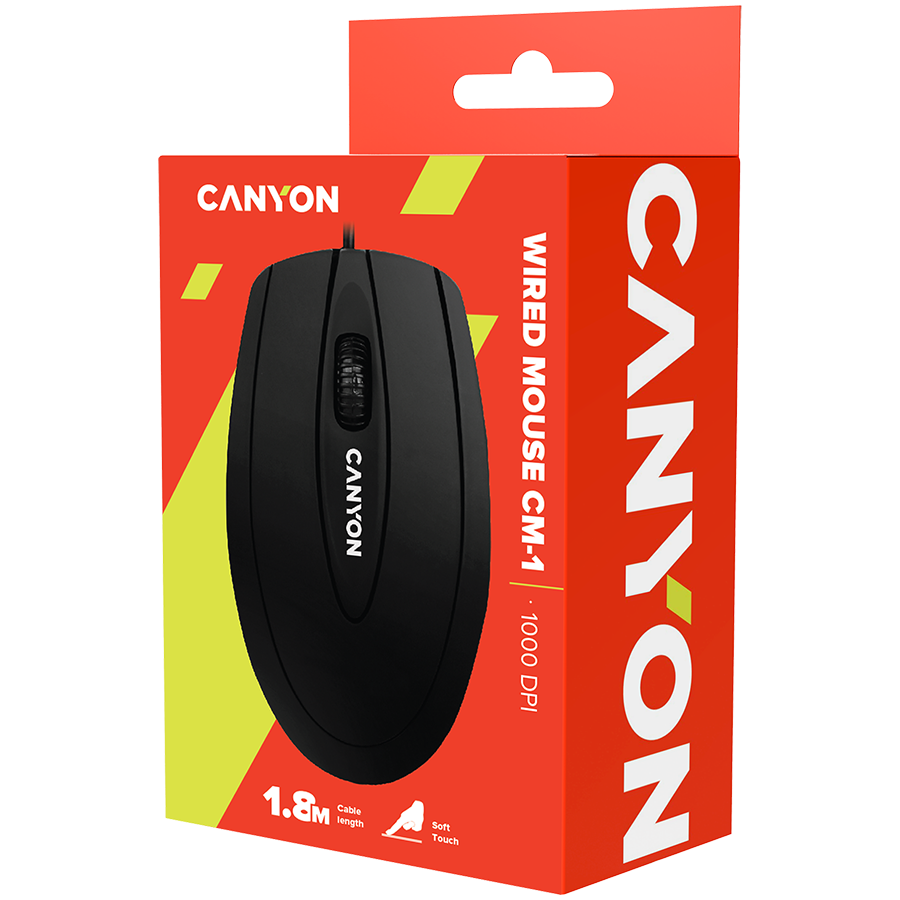CANYON Mysz przewodowa CM-1 Czarna