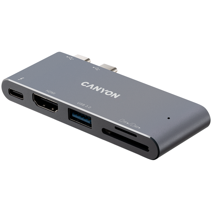CANYON HUB DS-5 5 w 1 Thunderbolt 3 4k Szary