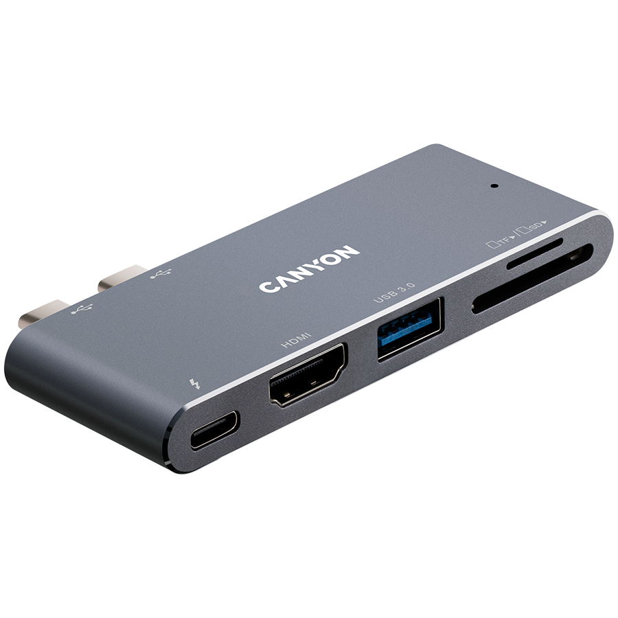 CANYON HUB DS-5 5 w 1 Thunderbolt 3 4k Szary