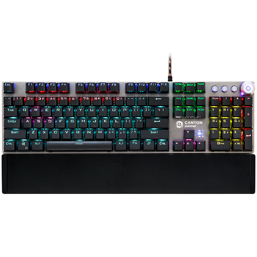 CANYON Klawiatura gamingowa Nightfall GK-7 RGB Przewodowa Szara