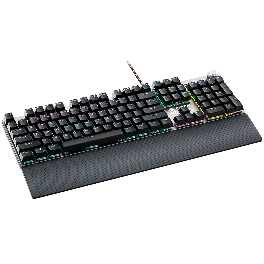 CANYON Klawiatura gamingowa Nightfall GK-7 RGB Przewodowa Szara