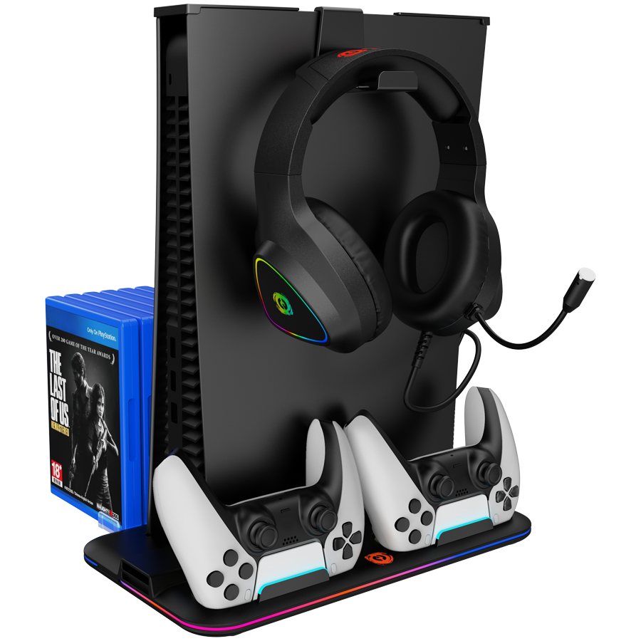 CANYON Podstawka CS-5 RGB PS5 Ładowanie + Chłodzenie Czarna