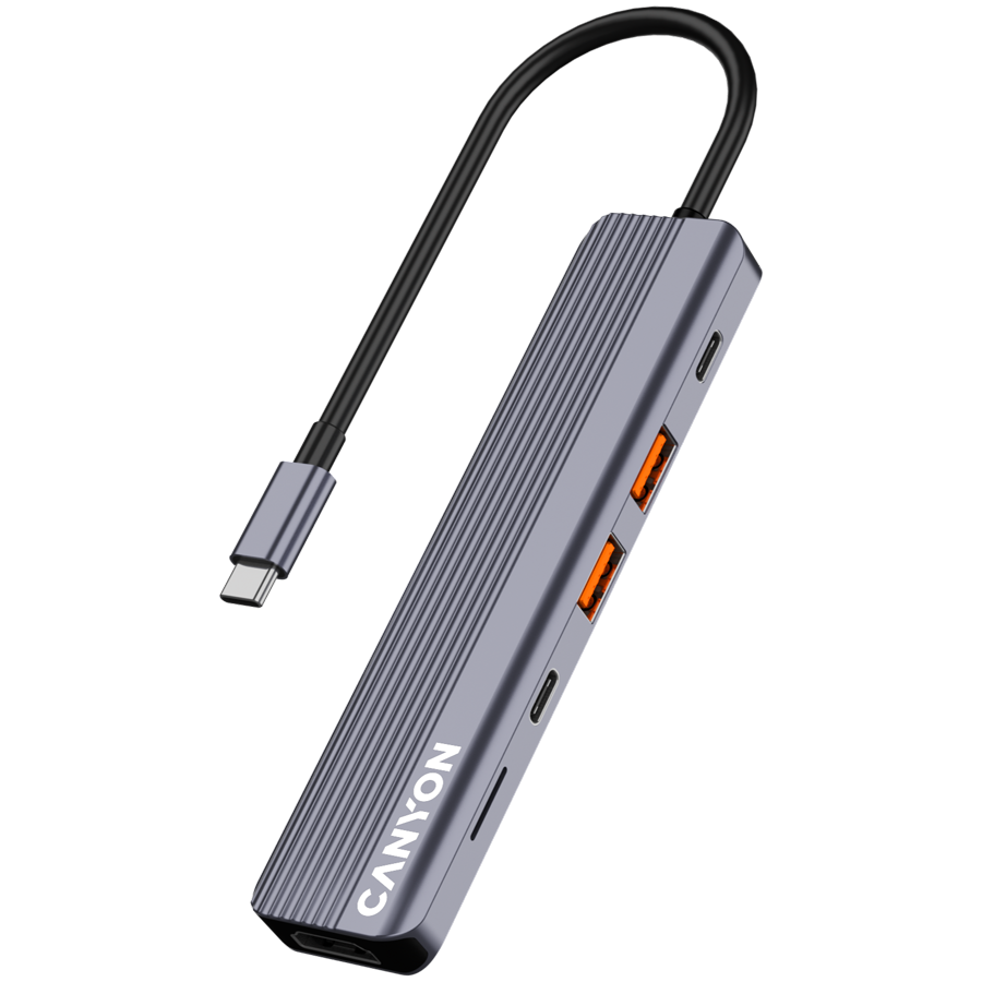 CANYON HUB DS-17 6 w 1 4k USB-C Szary