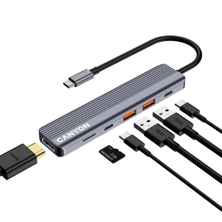 CANYON HUB DS-17 6 w 1 4k USB-C Szary-6