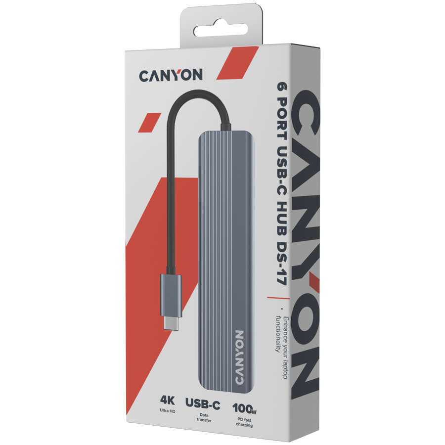CANYON HUB DS-17 6 w 1 4k USB-C Szary-7