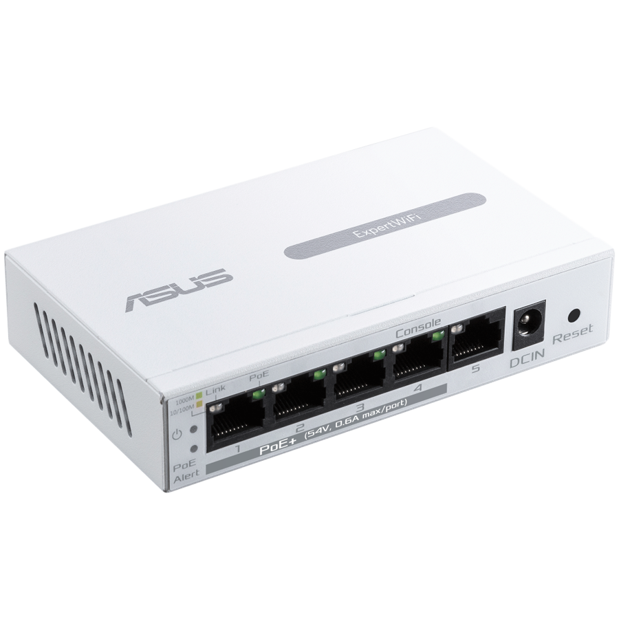 ASUS ExpertWiFi EBP15 5-Port GbE smart managed PoE+ switch, 4 PoE+ ports, 60W, Supports PoE priority setting, Perfect for PoE APs, IP Cameras, VoIP Phones, Centralized app management with ExpertWiFi router-3