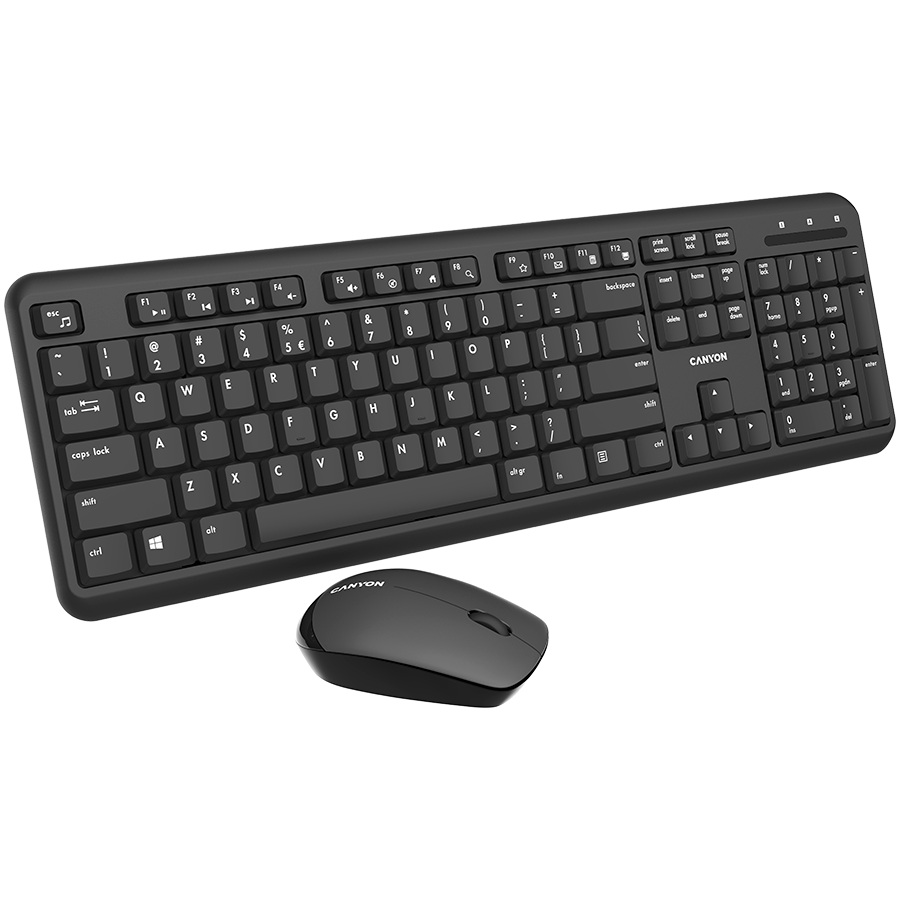 CANYON Zestaw klawiatura + mysz SET-W20 UK/US Bezprz. Czarny-5