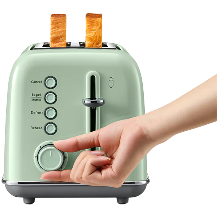 BUYDEEM Toster na 2 kromki, DT620E, Cozy Greenish, EU