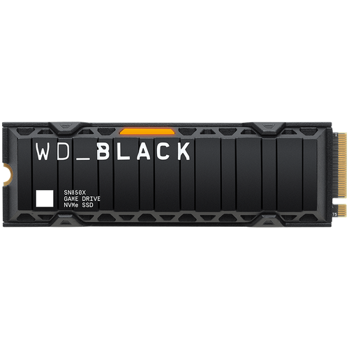 WD SSD Black SN850X HeatSink 1TB M.2 2280 PCIe Gen4 x4 NVMe, Read/Write: 7300/6300 MBps, IOPS 800K/1100K, TBW: 600