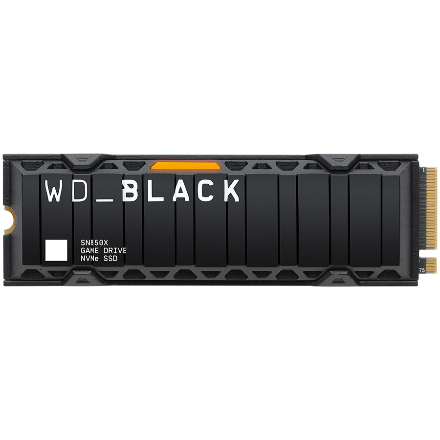 WD SSD Black SN850X HeatSink 1TB M.2 2280 PCIe Gen4 x4 NVMe, Read/Write: 7300/6300 MBps, IOPS 800K/1100K, TBW: 600