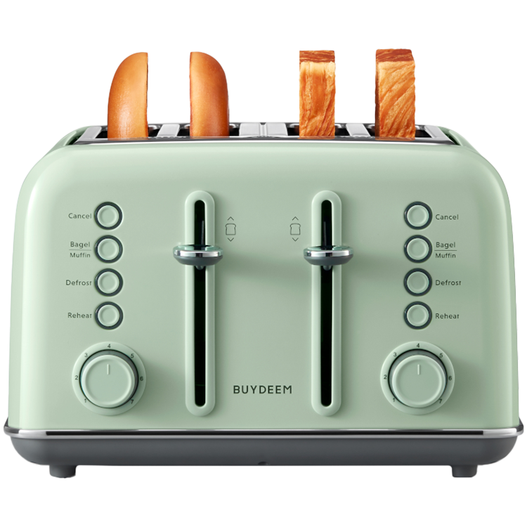 BUYDEEM Toster na 4 kromki, DT640E, Cozy Greenish, EU-4