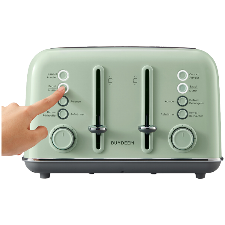 BUYDEEM Toster na 4 kromki, DT640E, Cozy Greenish, EU-6