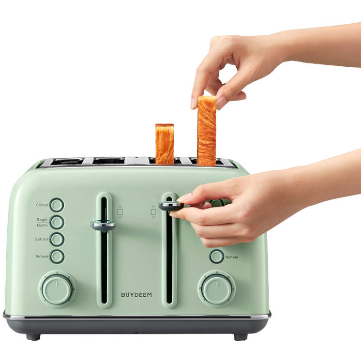 BUYDEEM Toster na 4 kromki, DT640E, Cozy Greenish, EU-7