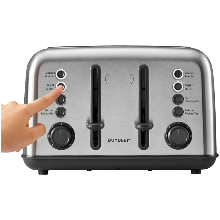 BUYDEEM Toster na 4 kromki, DT640E, Stainless Stell, EU