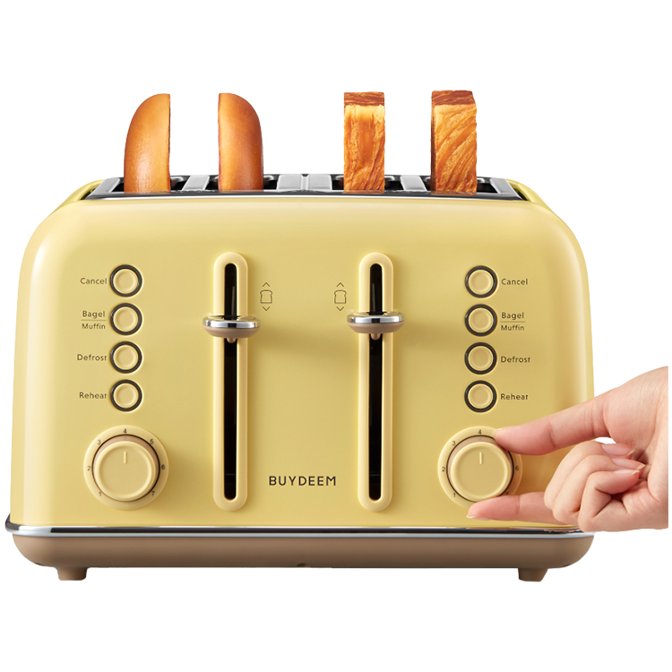BUYDEEM Toster na 4 kromki, DT640E, Mellow Yellow, EU-5