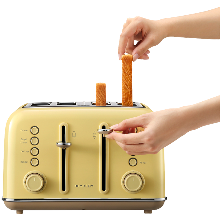 BUYDEEM Toster na 4 kromki, DT640E, Mellow Yellow, EU-6