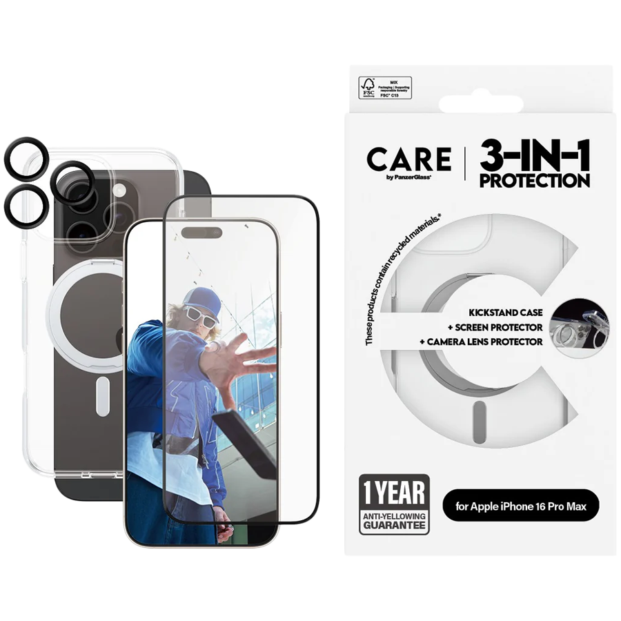 PANZERGLASS Feature 3-in-1 Ceramic Bundle iPhone 16 Pro Max-1