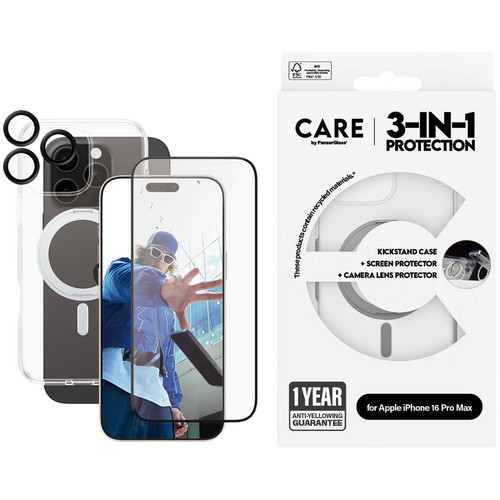 PANZERGLASS Feature 3-in-1 Ceramic Bundle iPhone 16 Pro Max