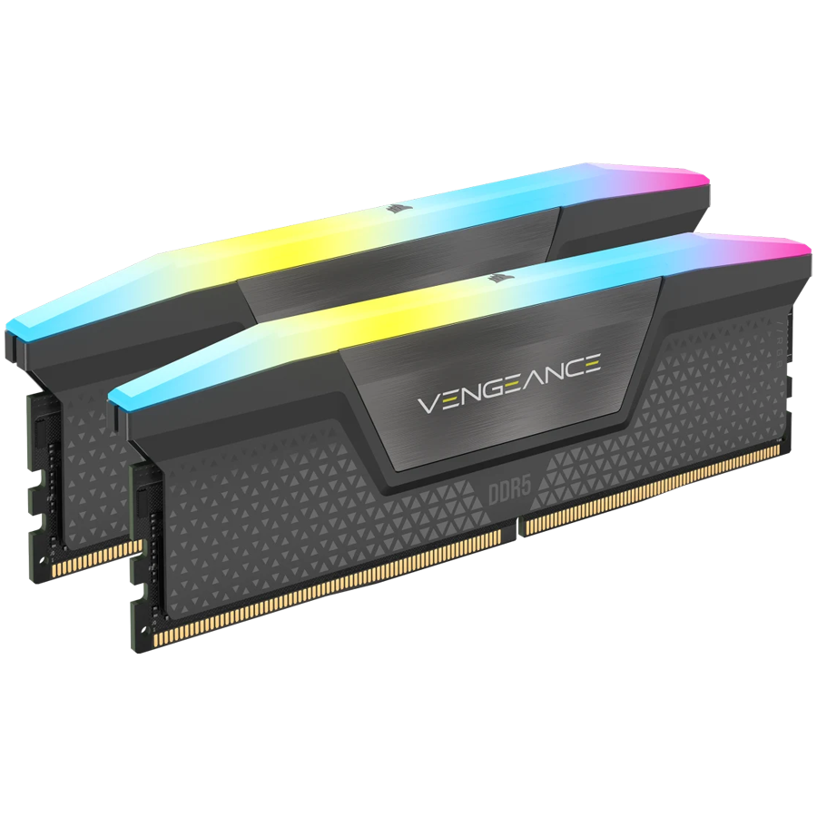 CORSAIR VENGEANCE RGB DDR5 32GB (2x16GB) DDR5 6000 CL36-44-44-96 1.4V AMD EXPO Memory - Grey, 0840006679653-1