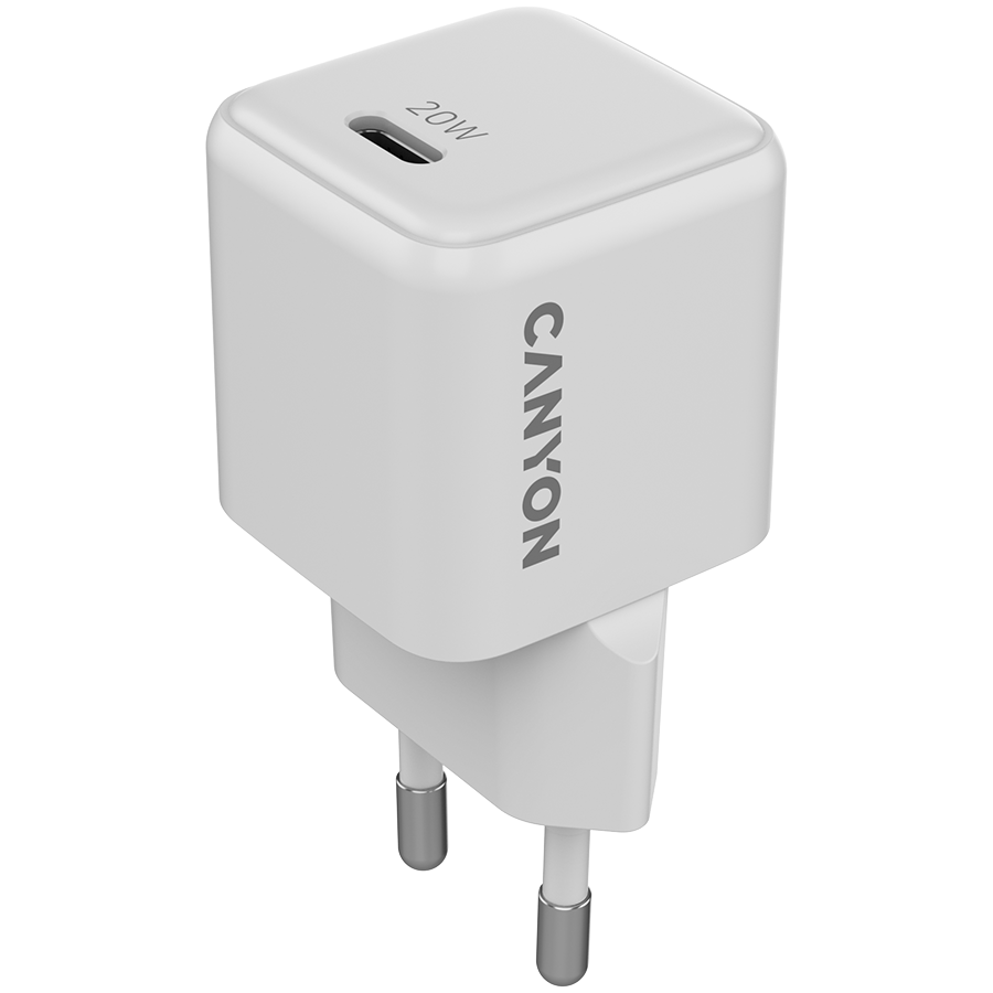 CANYON Ładowarka sieciowa CU20C GaN 20W 1xPD EU Biała