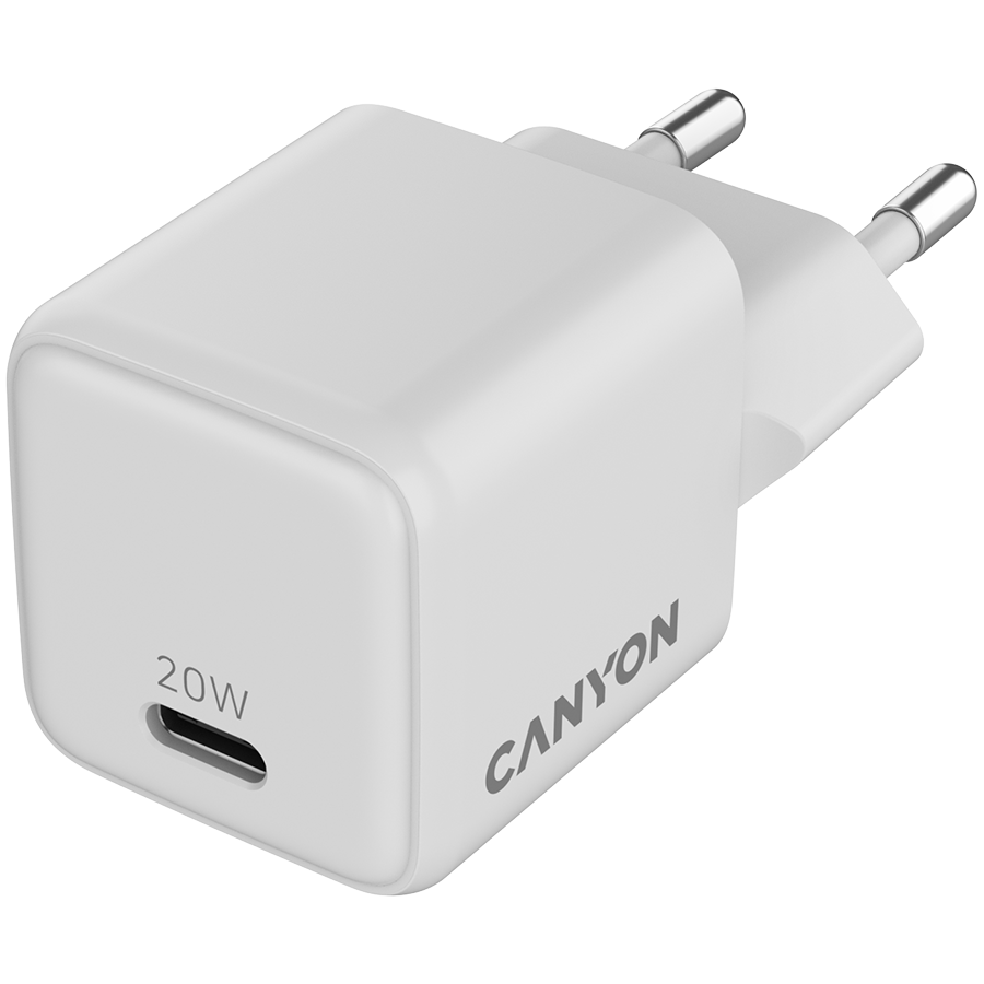 CANYON Ładowarka sieciowa CU20C GaN 20W 1xPD EU Biała