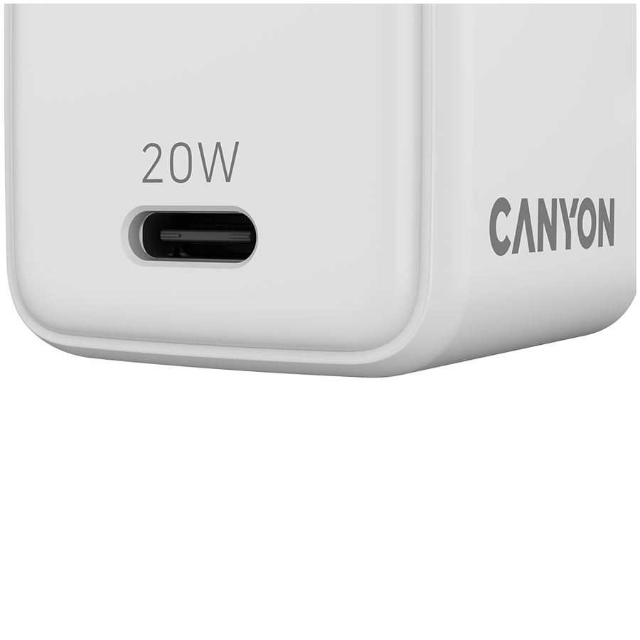 CANYON Ładowarka sieciowa CU20C GaN 20W 1xPD EU Biała