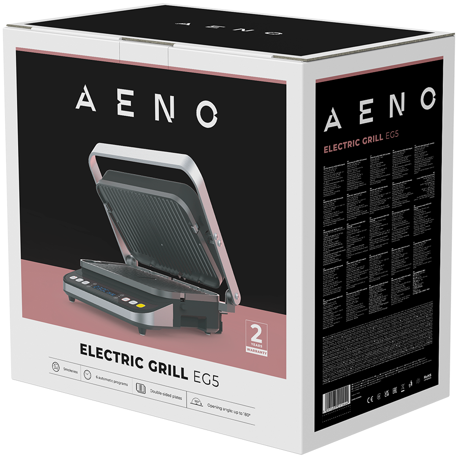 AENO EG5 Grill elektryczny 2000W 6 programów Rozmrażanie 320x220 Czarny-22