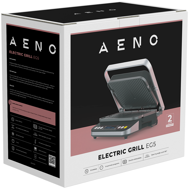 AENO EG5 Grill elektryczny 2000W 6 programów Rozmrażanie 320x220 Czarny-11