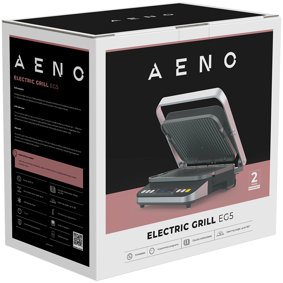 AENO EG5 Grill elektryczny 2000W 6 programów Rozmrażanie 320x220 Czarny-23