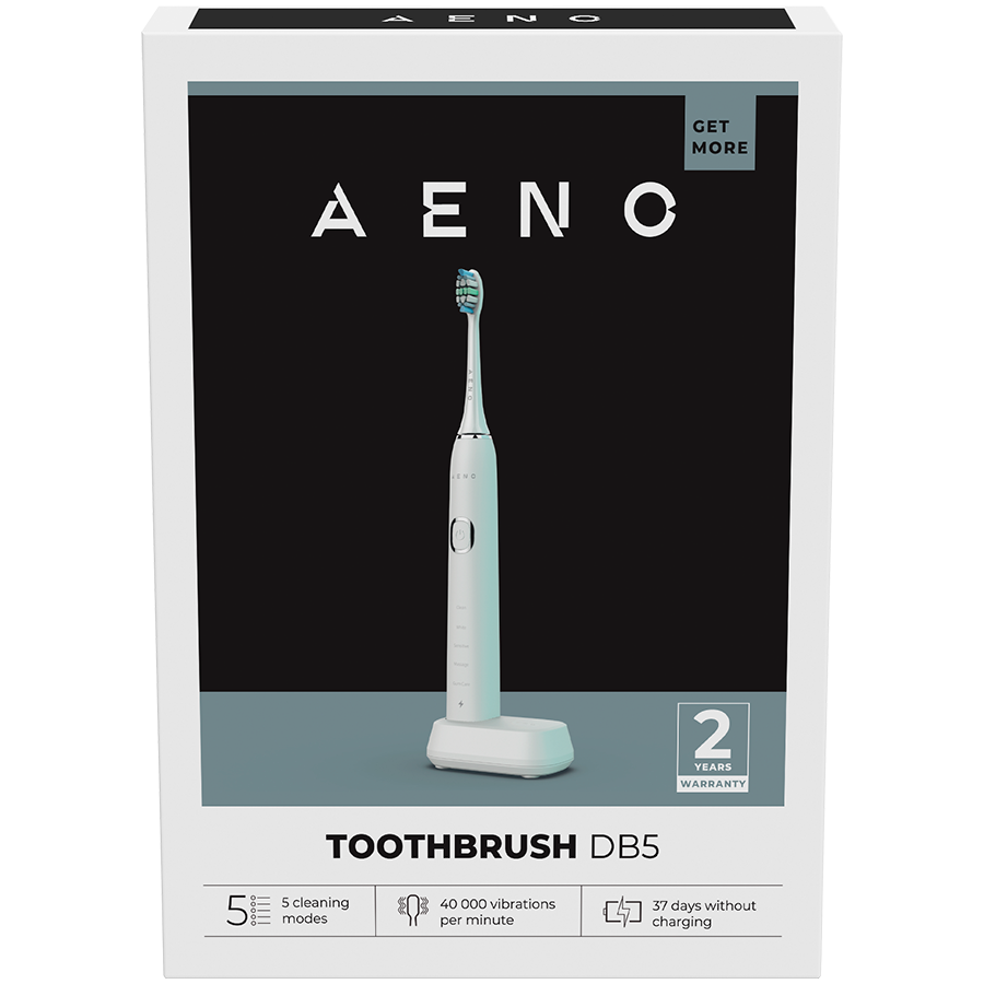 AENO DB5 Szczoteczka soniczna 46000 rpm 5 trybów 40 dni IPX7 Biała