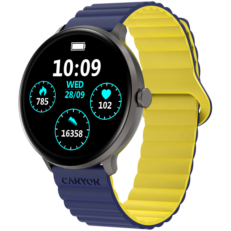 CANYON Smartwatch Jacky SW-69 Niebiesko - Żółty-2