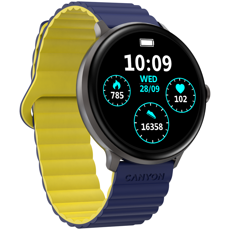 CANYON Smartwatch Jacky SW-69 Niebiesko - Żółty-9