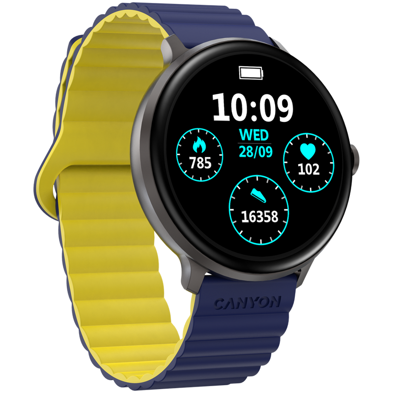 CANYON Smartwatch Jacky SW-69 Niebiesko - Żółty-9