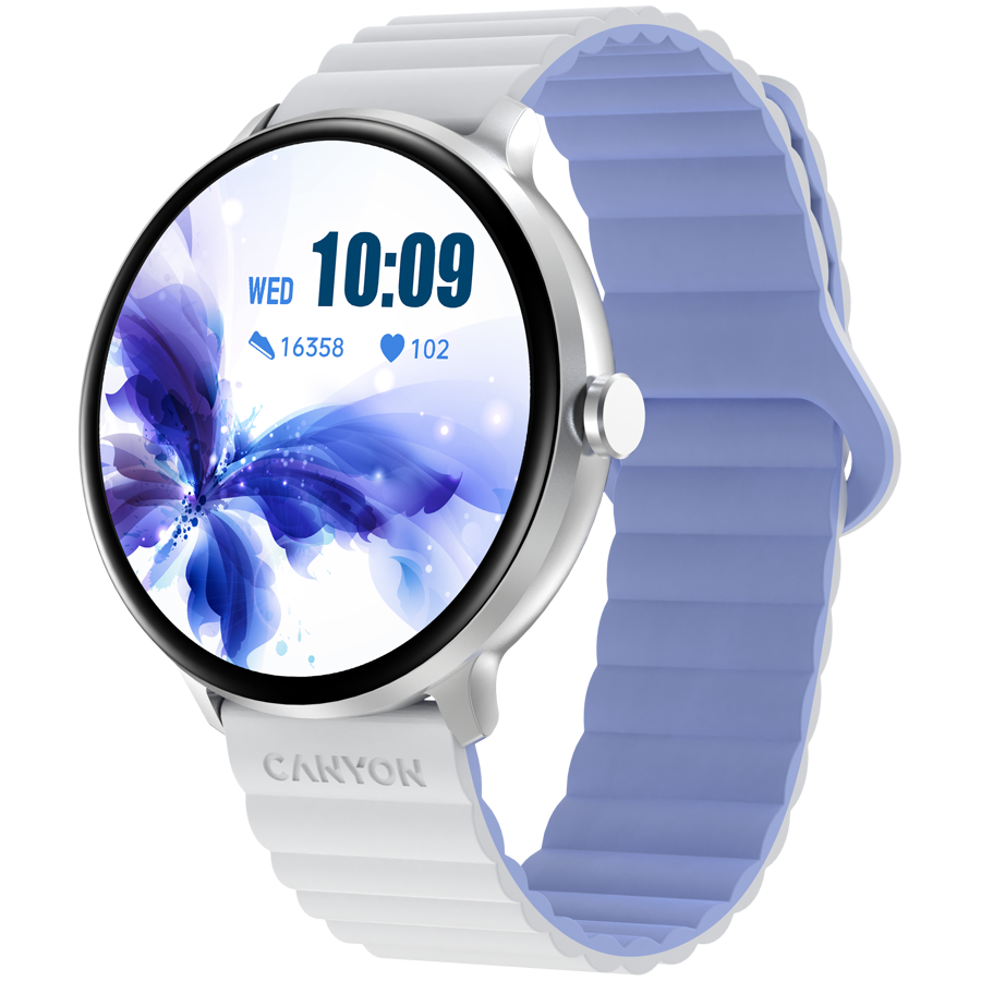 CANYON Smartwatch Jacky SW-69 Biało - Niebieski