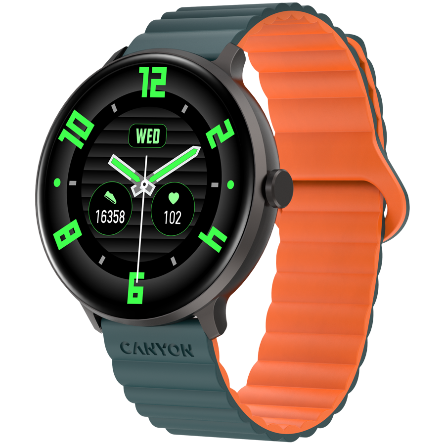CANYON Smartwatch Jacky SW-69 Zielono - Pomarańczowy