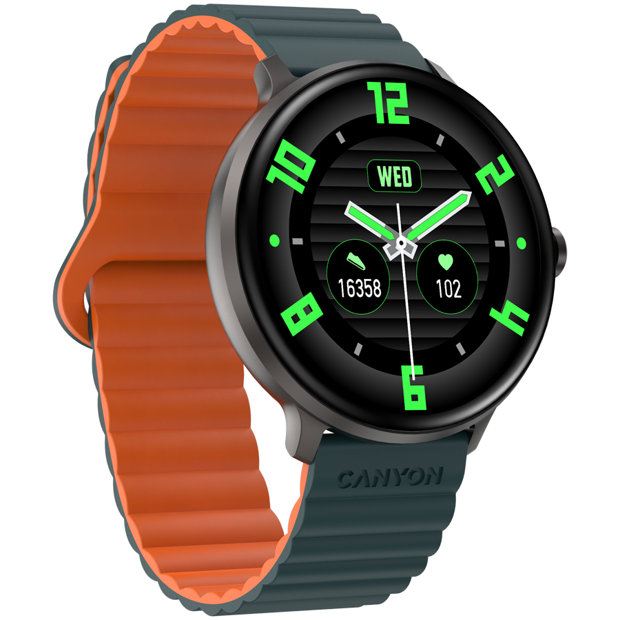 CANYON Smartwatch Jacky SW-69 Zielono - Pomarańczowy