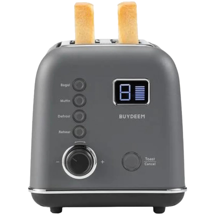 BUYDEEM Automatyczny Metalowy Toster na 2 kromki, DT730E, Ink Grey, EU