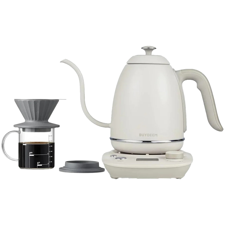 BUYDEEM Czajnik typu Gooseneck z regulacją temperatury, K821, Oat White, EU