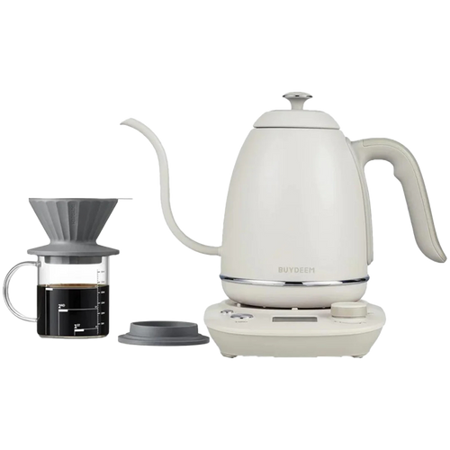 BUYDEEM Czajnik typu Gooseneck z regulacją temperatury, K821, Oat White, EU