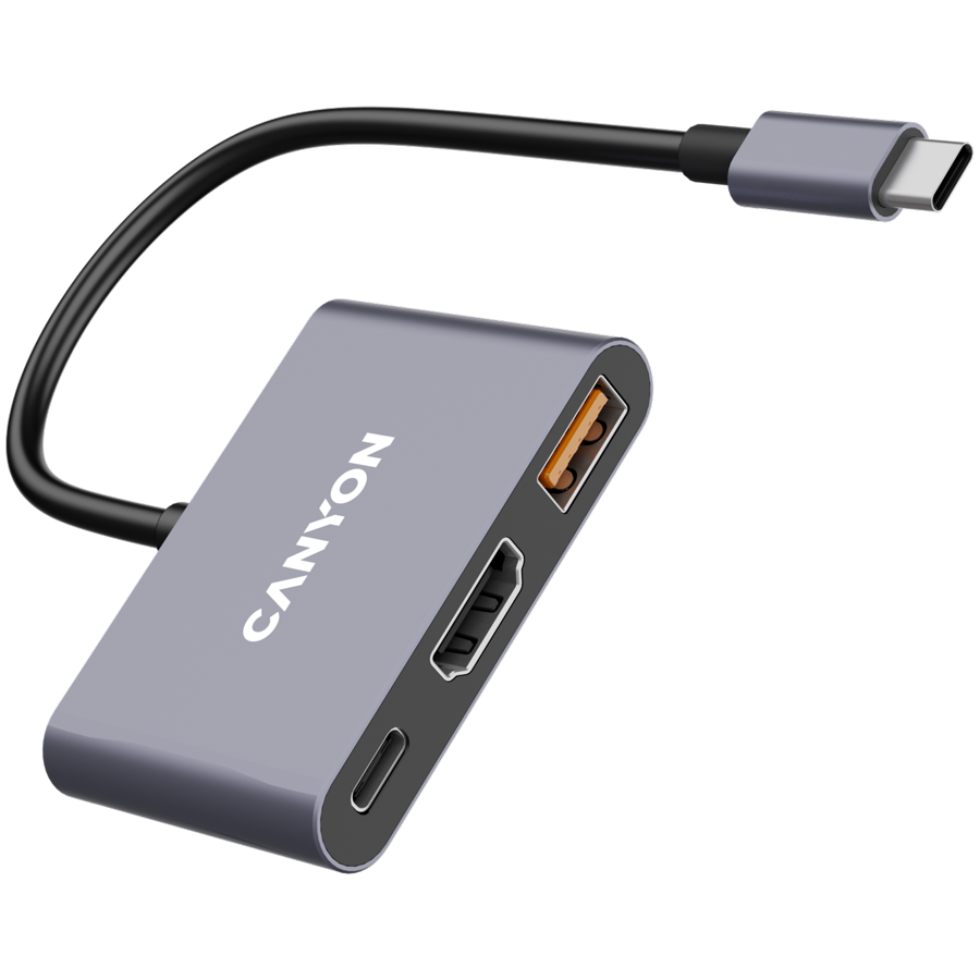 CANYON HUB DS-4 3 w 1 USB-C Szary
