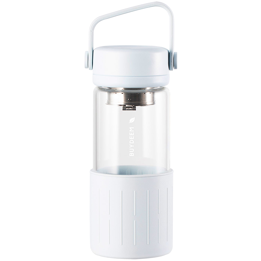 BUYDEEM Szklana butelka z zaparzaczem 300ml, DG42, Oat White