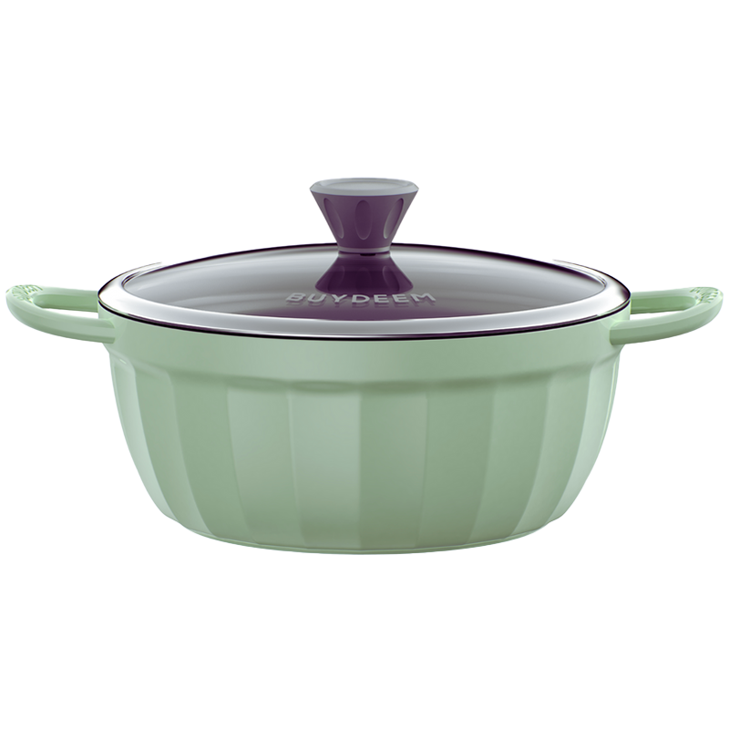 BUYDEEM Garnek emaliowany 4,5L CP152 Cozy Greenish