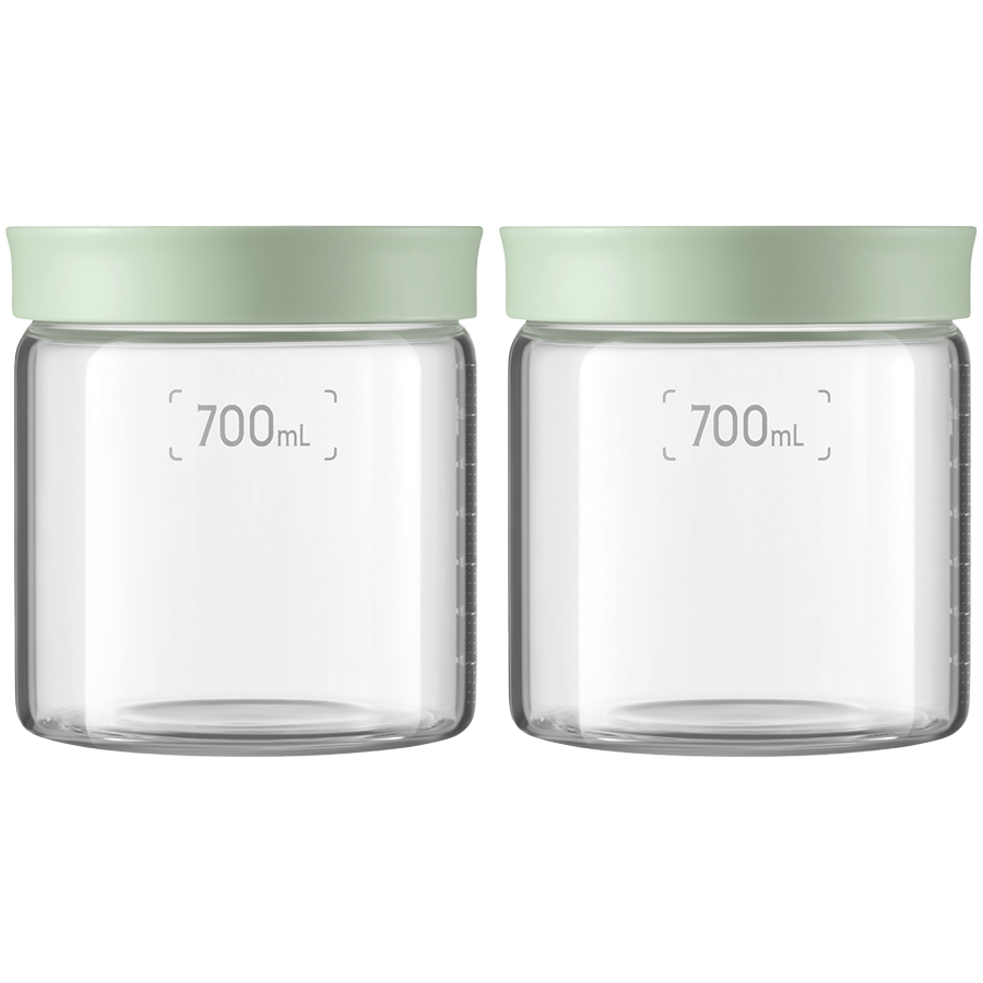 BUYDEEM Szklane słoiki 700ml z nakrętką wze Cozy Greenish, CS1014