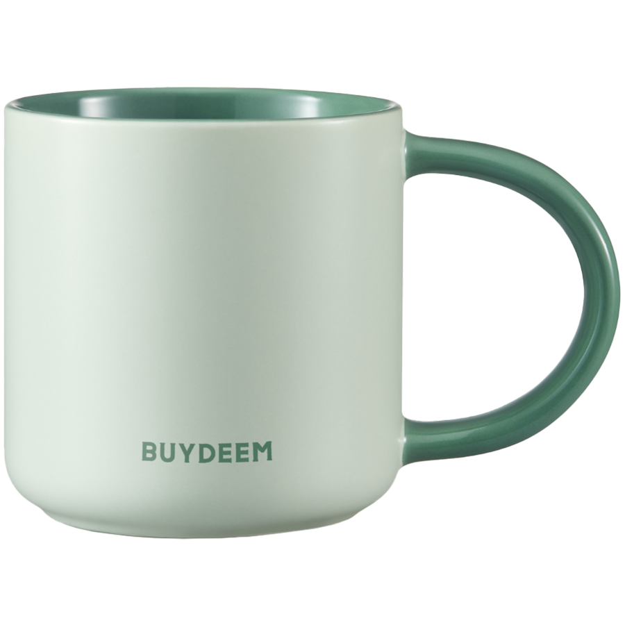BUYDEEM Kubek ceramiczny 300ml, CD1018, Cozy Greenish