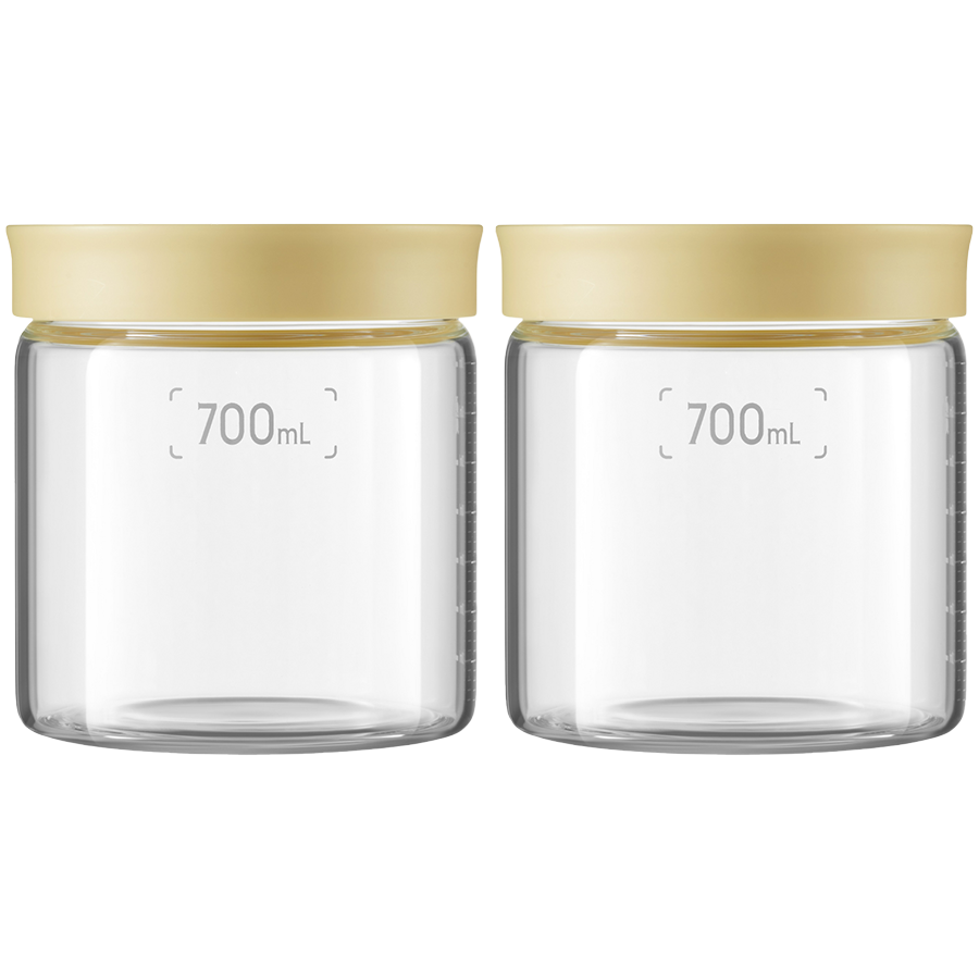 BUYDEEM Szklane słoiki 700ml z nakrętką wze Mellow Yellow, CS1014-2