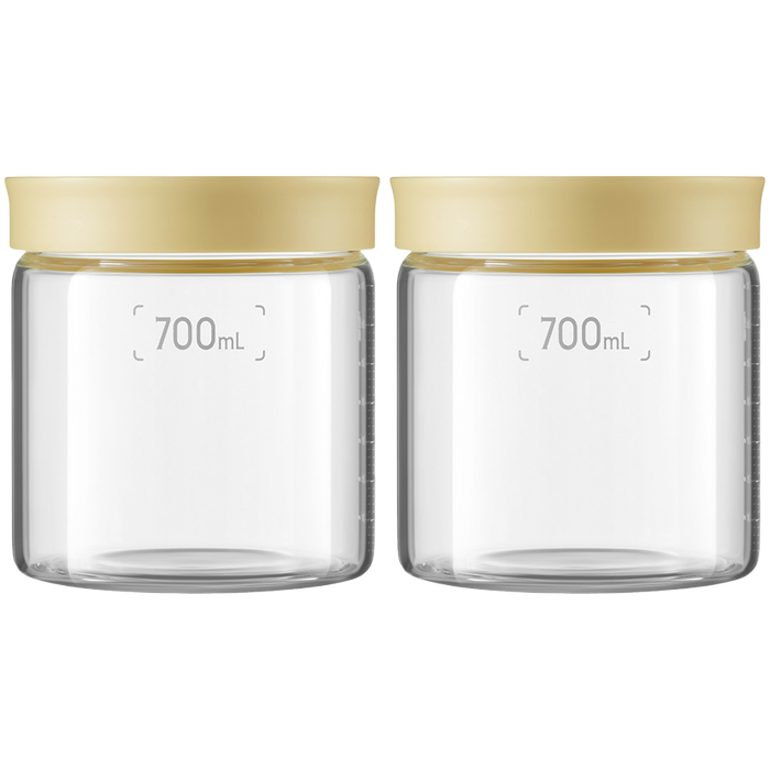 BUYDEEM Szklane słoiki 700ml z nakrętką wze Mellow Yellow, CS1014
