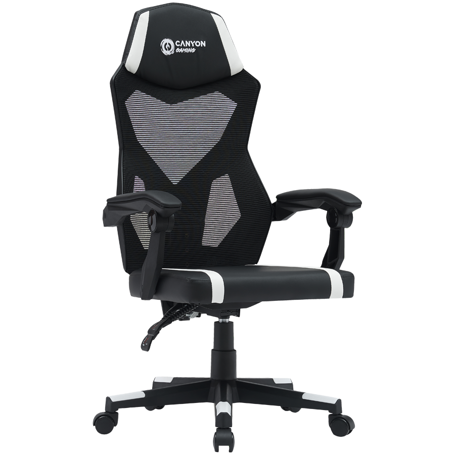 CANYON Fotel Gamingowy Flow MCH01 Mesh Czarno - Biały