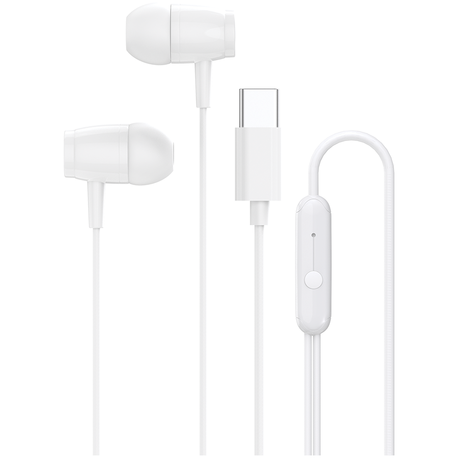 CANYON Słuchawki dokanałowe SEP-5 Przewód USB-C Białe
