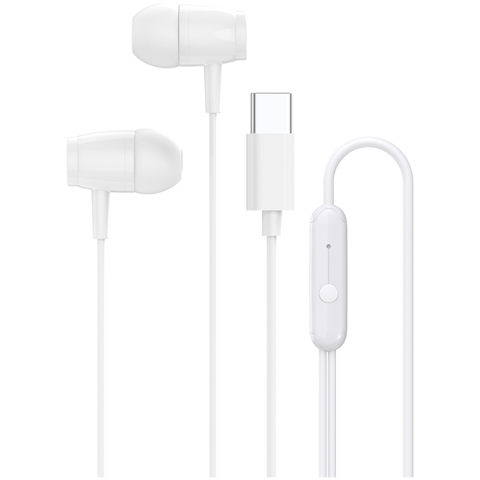 CANYON Słuchawki dokanałowe SEP-5 Przewód USB-C Białe